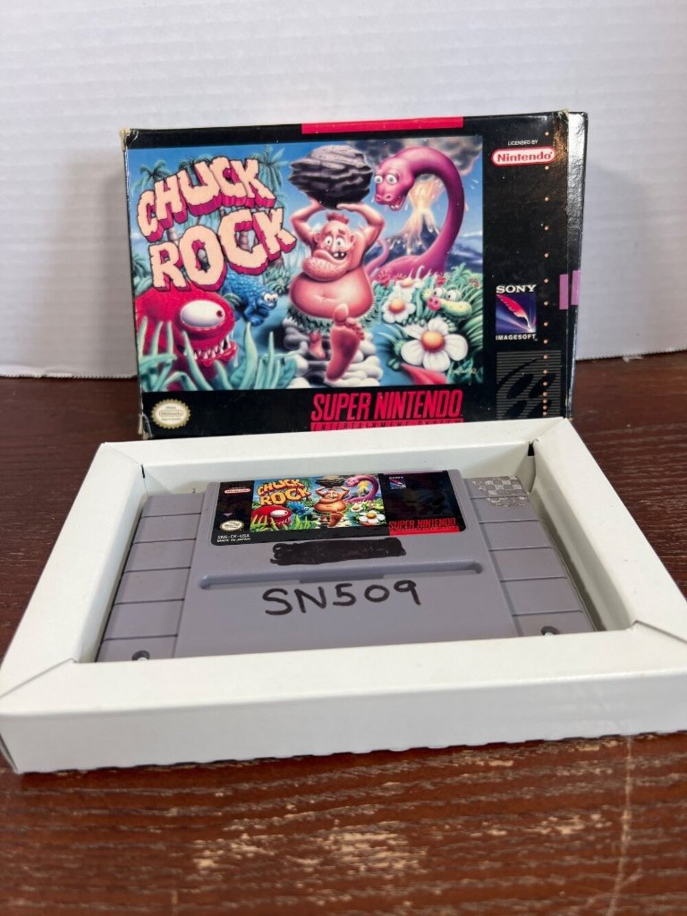 Chuck Rock Super Nintendo SNES Game Complete In Box Tested